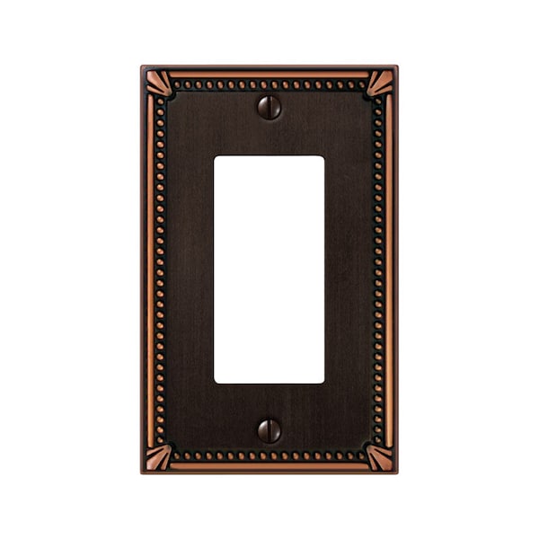 Amerelle Wall Plate, Number of Gangs: 1 gang Die-cast Metal, Aged Bronze Finish, Brown 74RDB - main